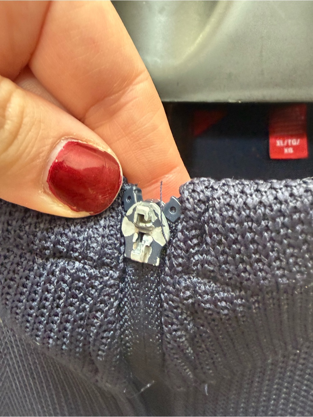 Izod Navy Full-Zip Knit Jacket - Picture 3 of 10